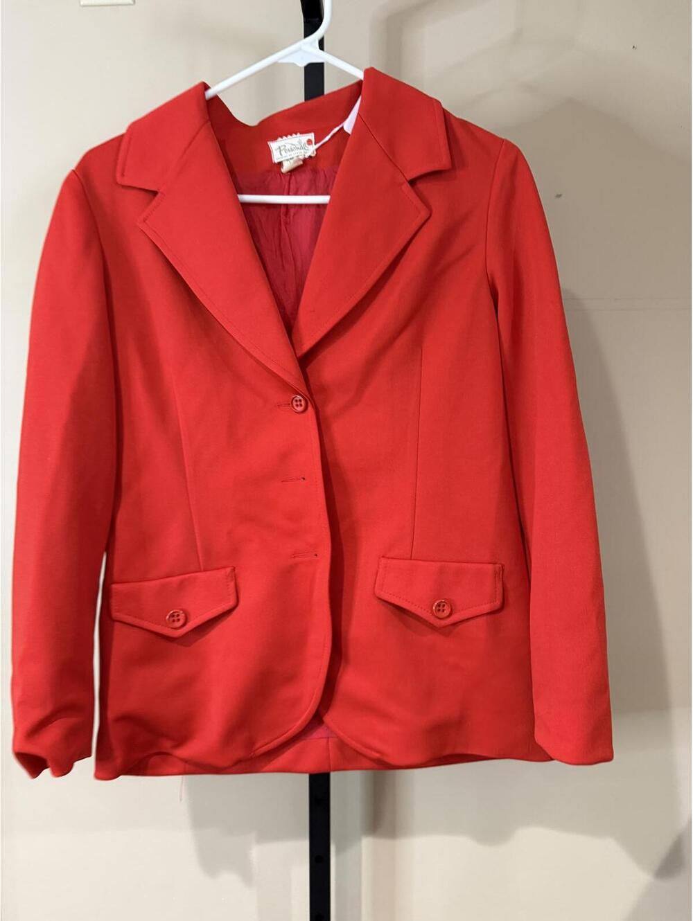 Personale Women's Red Blazer Jacket 70s Vintage
